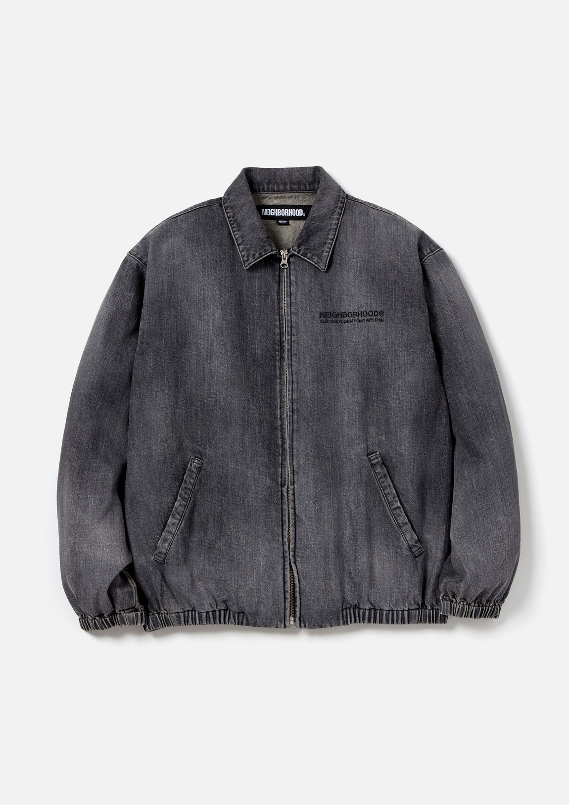 WASHED DENIM ZIP WORK JACKET